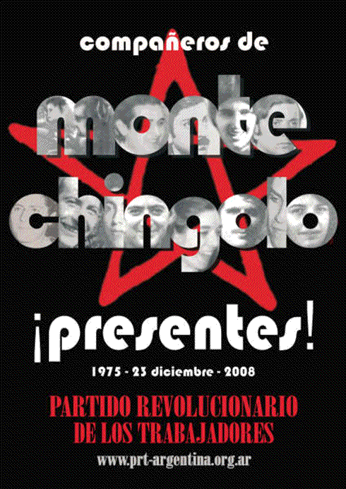 Afiche homenaje a nuestros compañeros caídos en Monte Chingolo